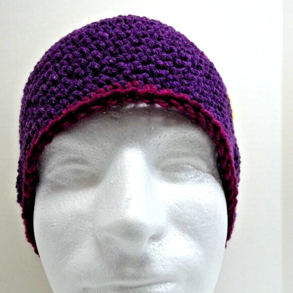 Multicolor Baggy Beanie Cap Unisex Hat Handmade Crochet Knit Stripe Slouchy NWT - Picture 6 of 7